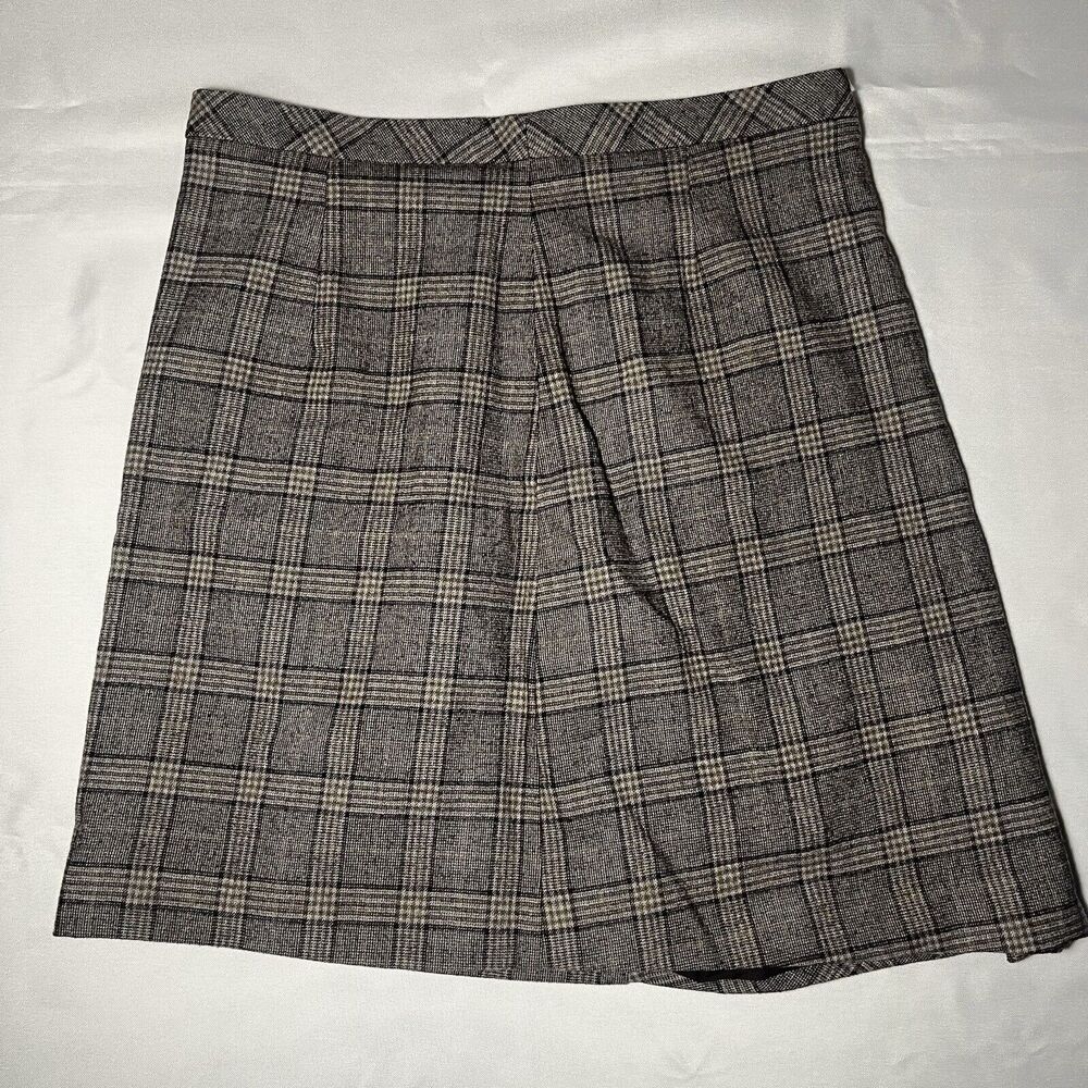 Banana Republic Wool Plaid Mini Skirt Women 6 Lined Academia Zip Back Business